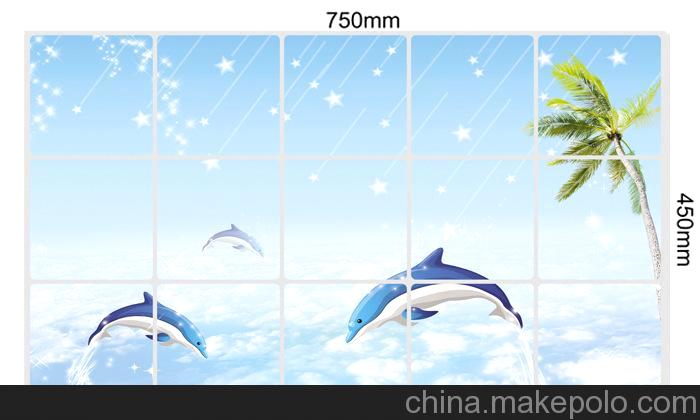 三層）出口韓國高檔鋁箔防油貼紙 廚房防油貼紙 海豚