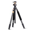 輕裝時代 碳纖維三腳架 Q968C 含專業球形云臺 麟紋8X碳纖維 自重約1.6kg 黑色